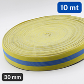 10 METERS - 30mm Yellow Gros Grain with Blue Central Stripe